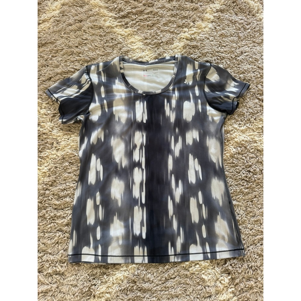 Under Armour HeatGear Womens Large Fitted Short Sleeve Abstract Print Gym Shirt - Picture 5 of 5
